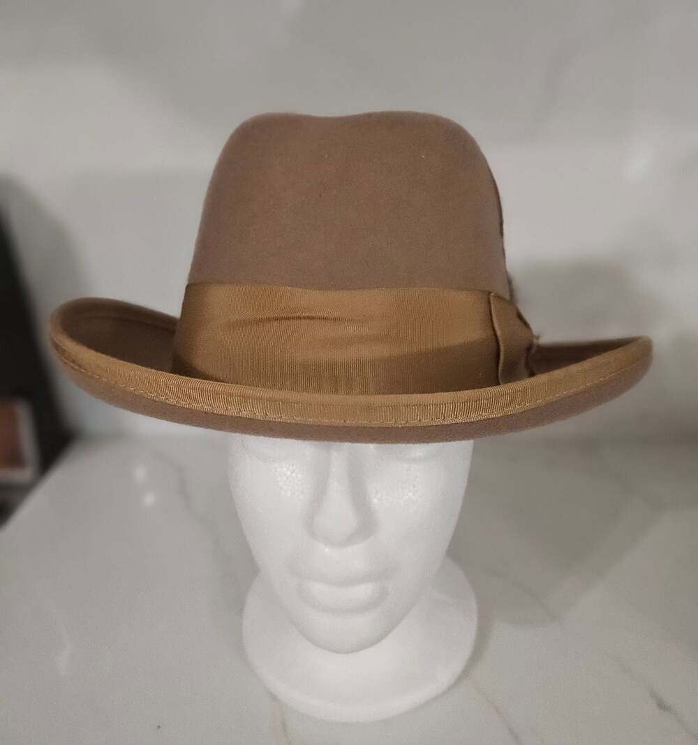 Stacy Adams Men's Fedora Dress Hat with Feather Detail